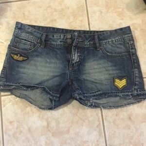 Buffalo frayed denim shorts size 27